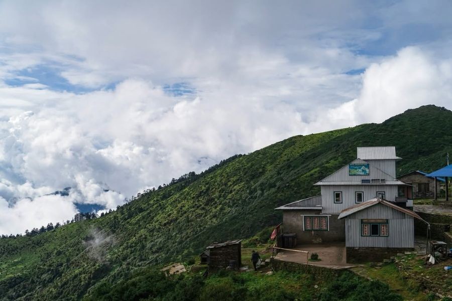Teahouse along Pikey Peak trek in monsoon